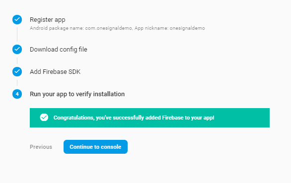 firebase integration in One signal